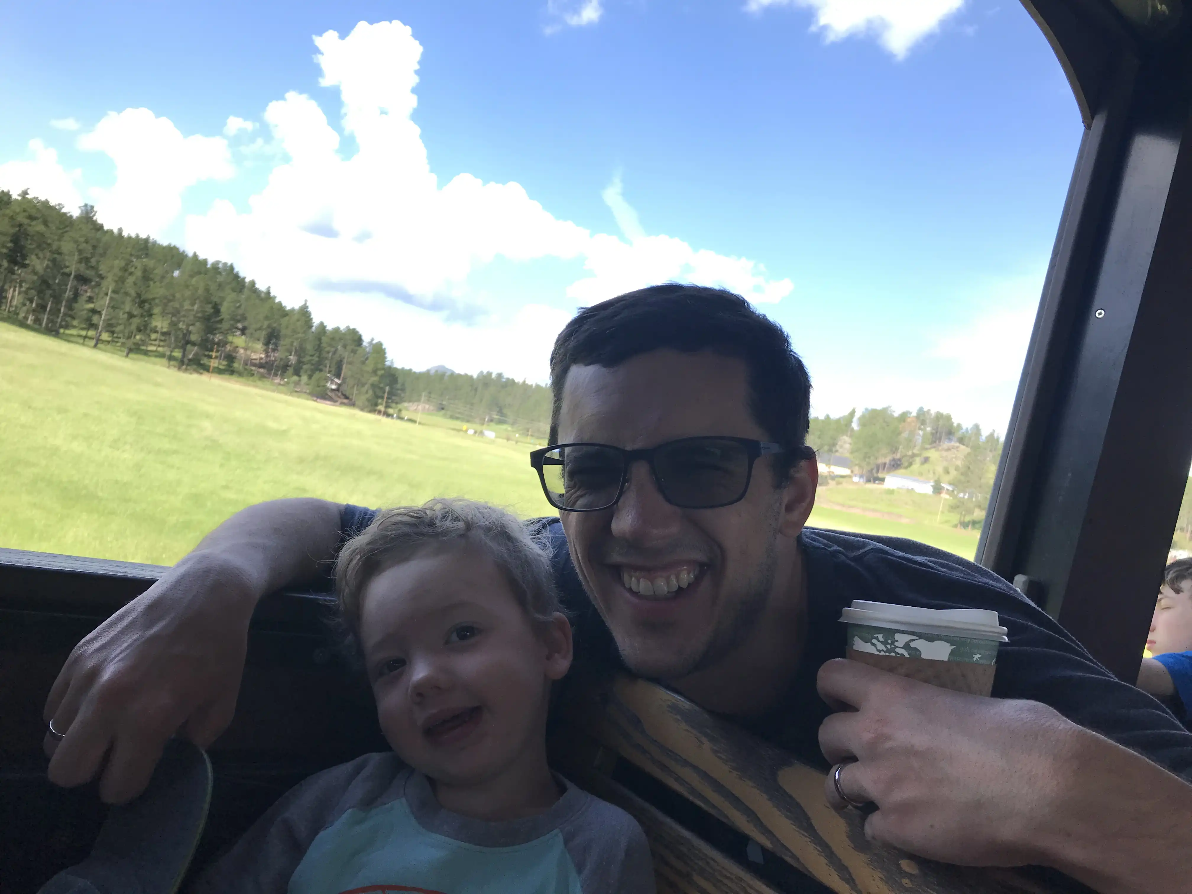 Graham and Alex riding the 1880 train.