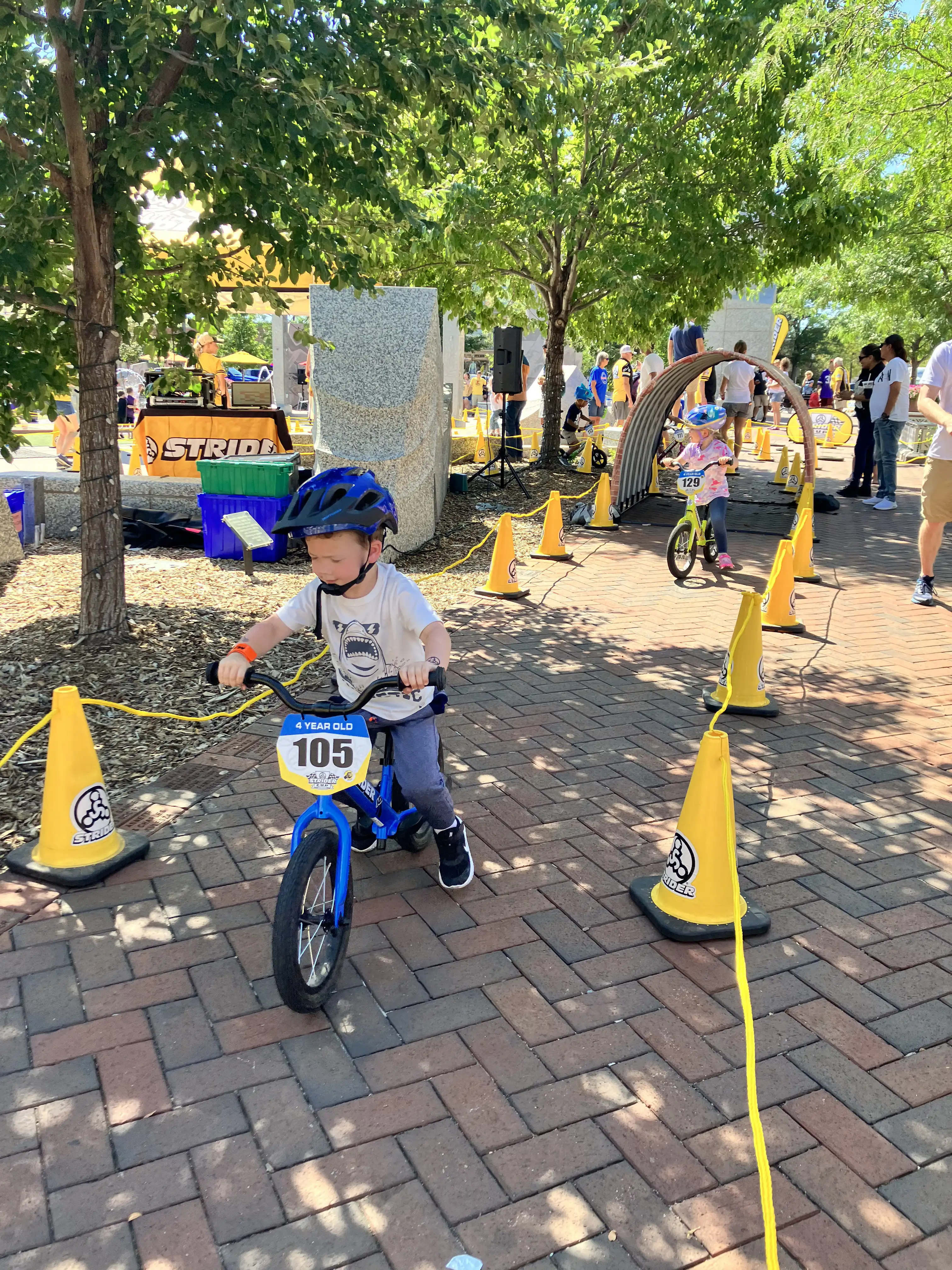 Graham on his Strider during the race.