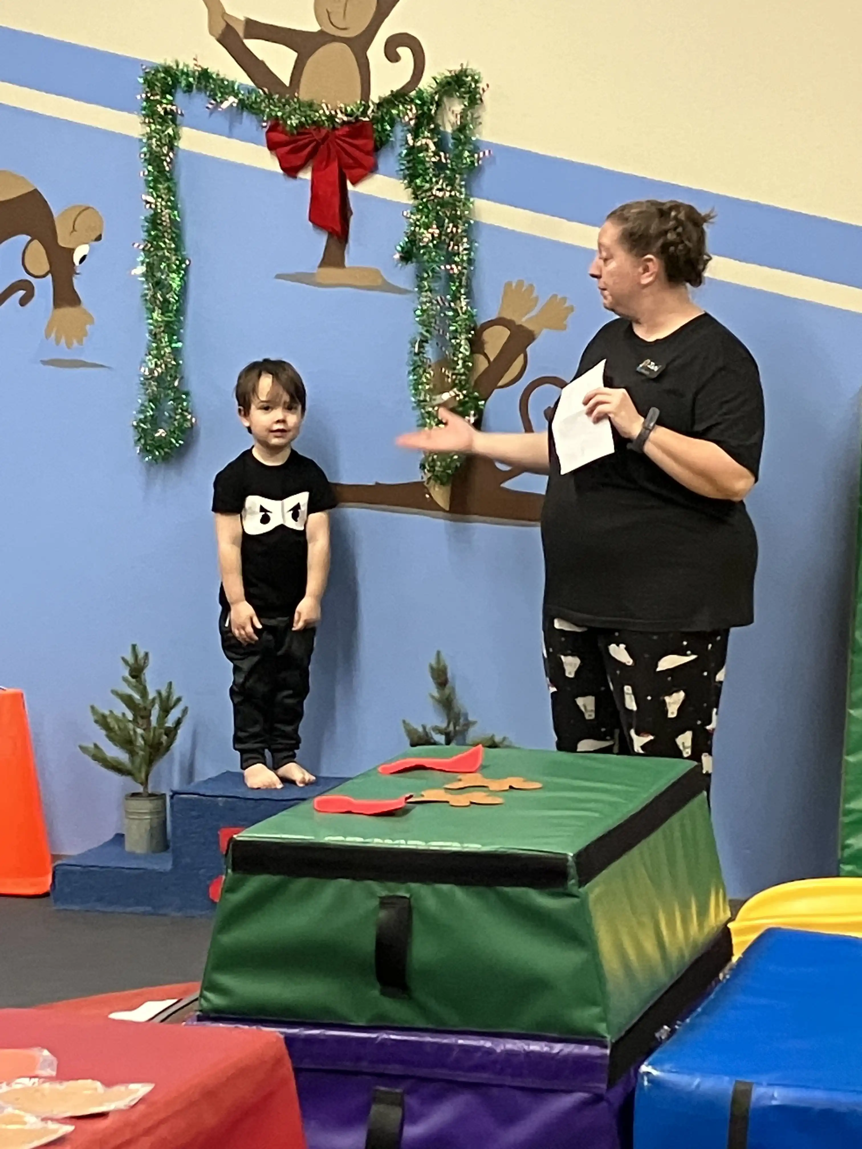 Royal shyly receiving his commendation from the ninja class instructor