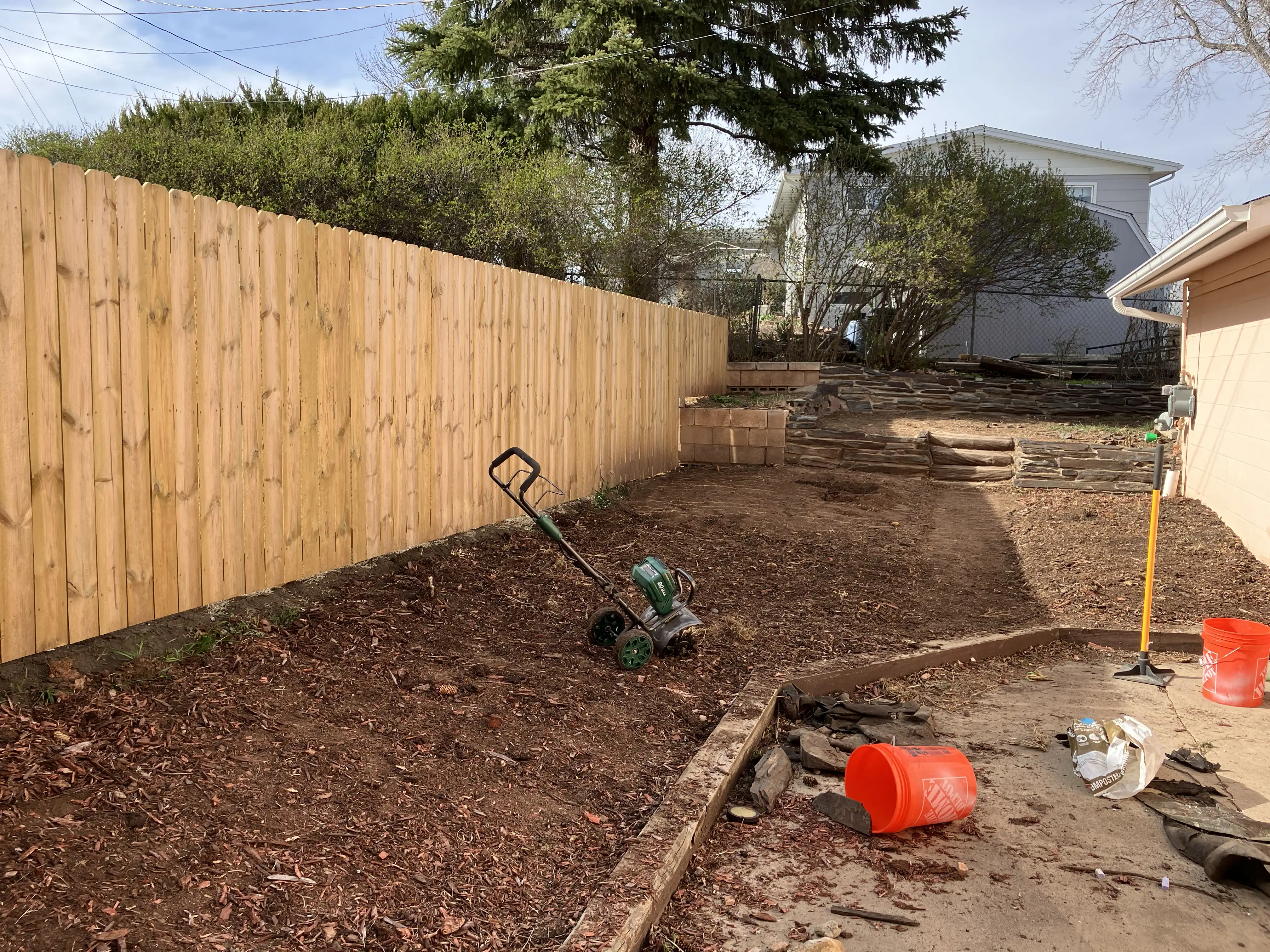 Backyard after tilling
