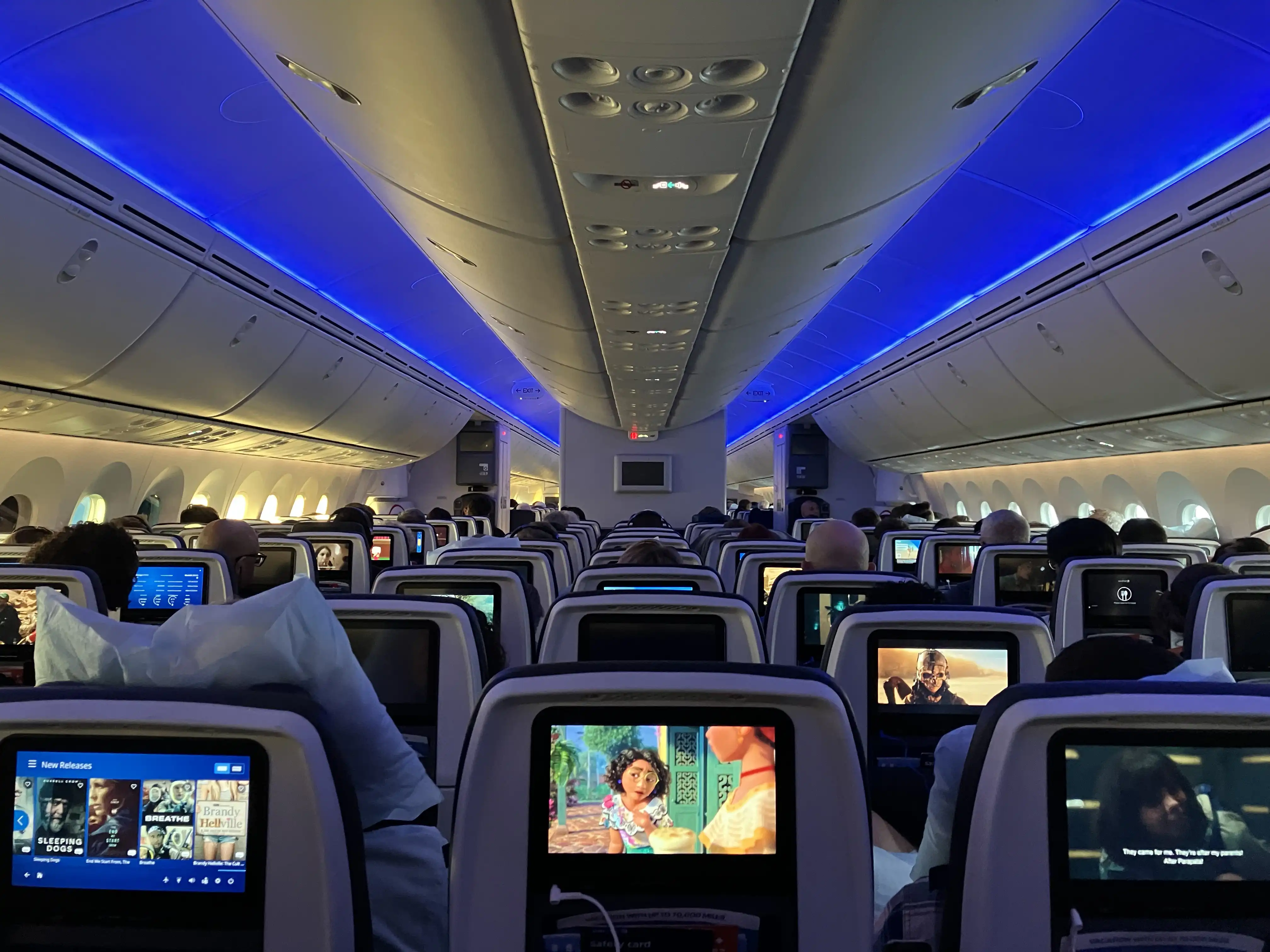 Our first international flight on the new Boeing Dreamliner