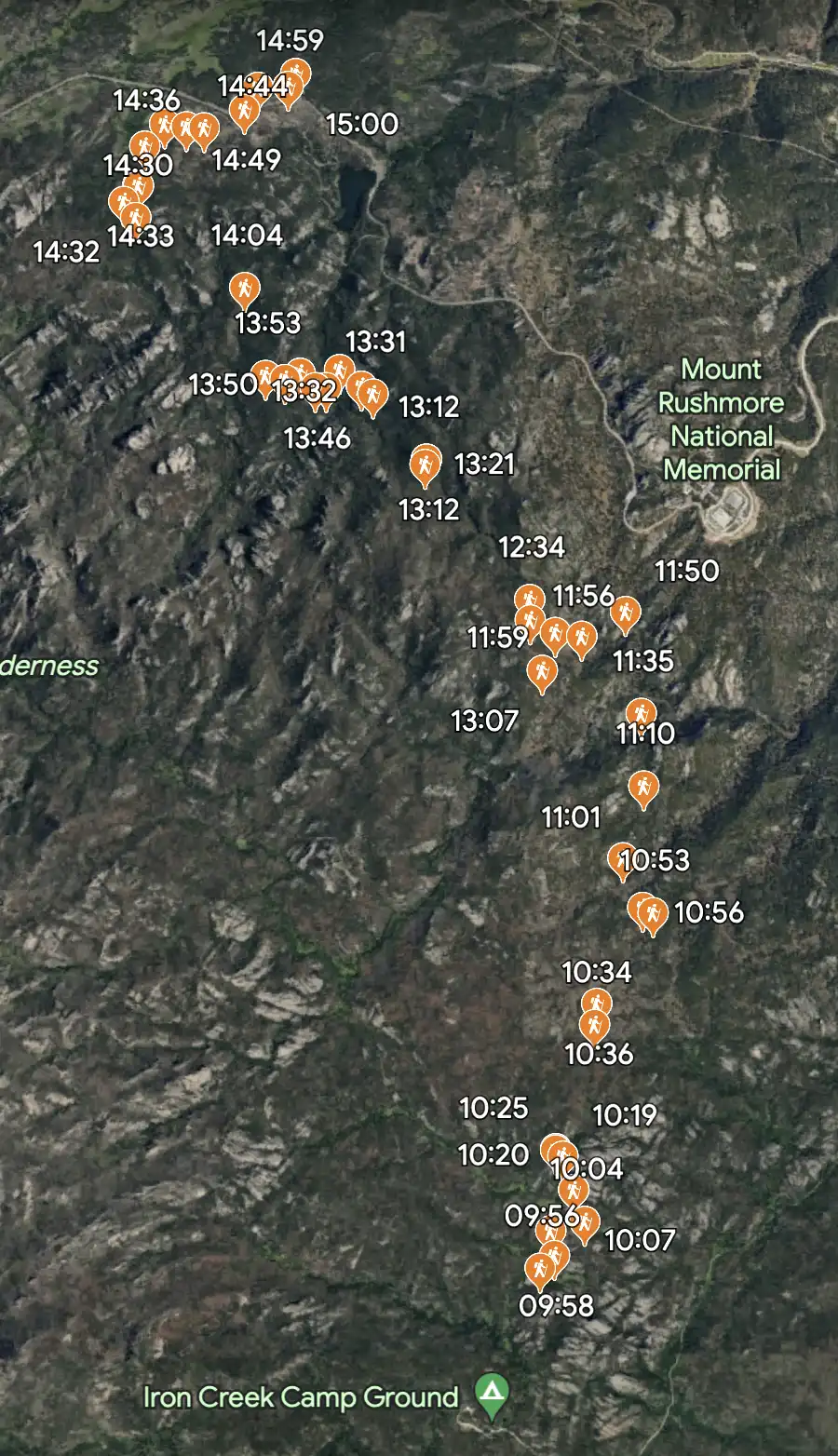 A Google Earth map of the GPS coordinates of the episode #2 route